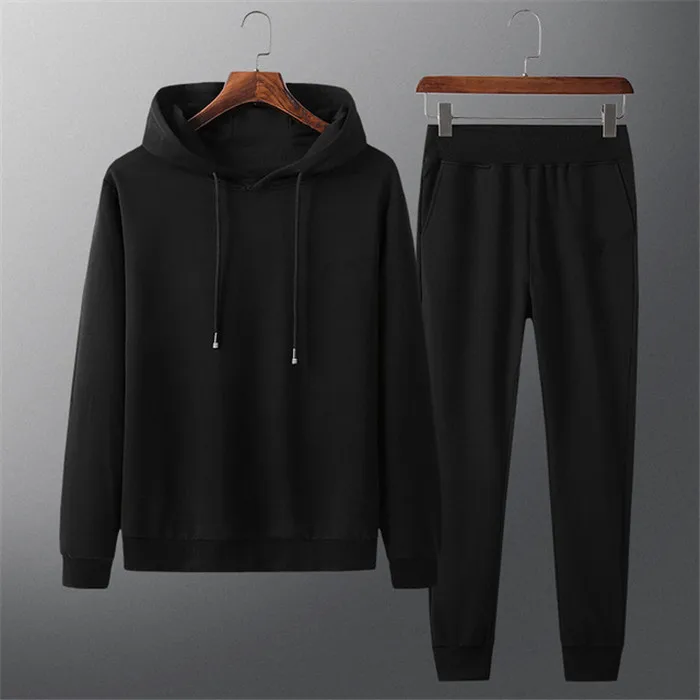 Rlyaeiz 7XL 8XL мужской спортивный костюм, спортивная одежда, осень, повседневные однотонные толстовки+ штаны, спортивный костюм, мужские спортивные костюмы