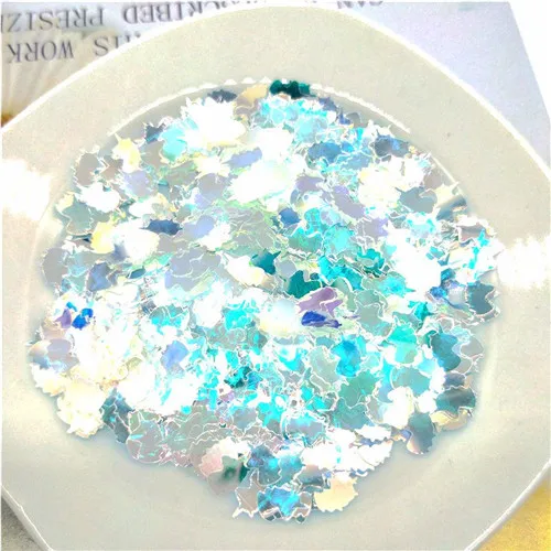 Transparent blue Ультра-тонкая PET блестки 5*8 мм Единорог лазерный блеск 3D блестка для ногтей блестка Eo-Friendly свободные блестки для украшения ногтей 10 г - Цвет: Transparent blue