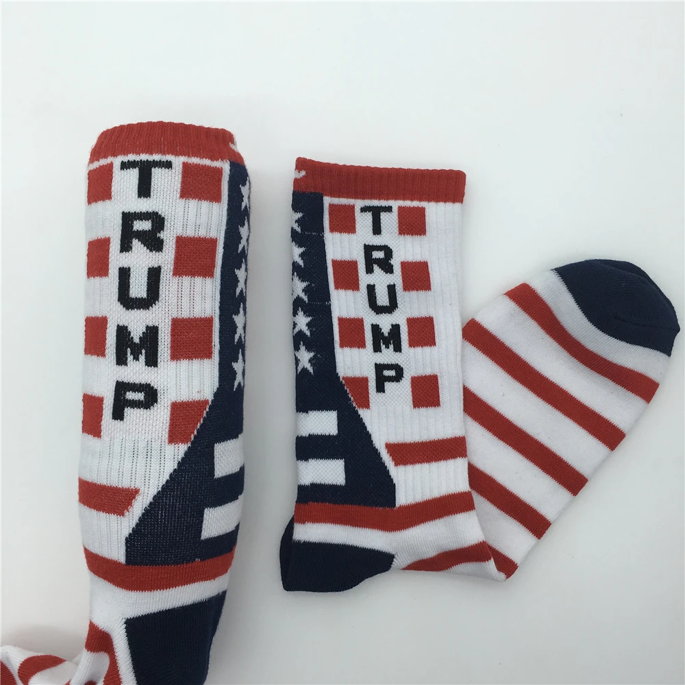 Забавные мужские креативные хлопковые носки Trump,, с американским национальным флагом и звездами в полоску для счастливых пар