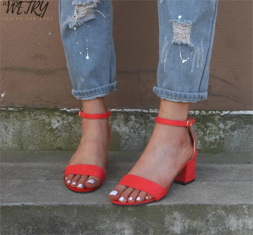 

2020 Women Transparent Sandals Ladies High Heel Slippers Candy Color Open Toes Thick Heel Fashion Female Slides Summer Shoes