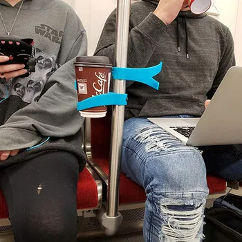 

Portable Travel Plastic Travel drink cup holder Clip Public Transportation Cup Holder for Trains Buses Bikes Blue/Pink/White