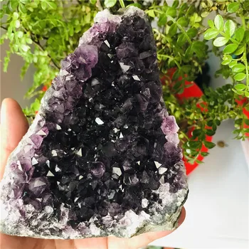 

200-1100g Natural amethyst cluster quartz crystal geode specimen healing