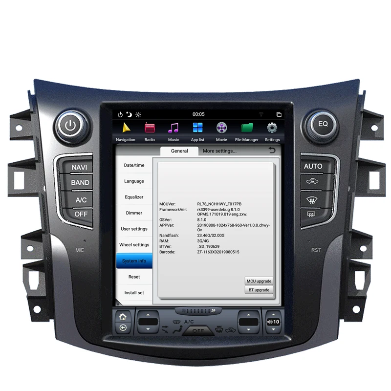 Sale NAVITOPIA 10.4inch 4G+64GB Tesla Style Vertical Screen Android 8.1 Car DVD GPS Navigation for Nissan Terra Navara/NP300 5