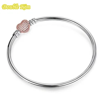 

Charm Base Chain Accessories Crown Rose Silver Color with Inlaid Zircon Bead Fit Women Charm Bracelet Bangle DIY Jewlry Making