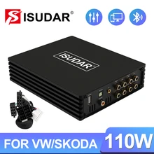 Isudar d4 dsp amplificador do carro para vw/skoda versão antiga padrão iso cabo processador de som digital auto alta fidelidade áudio max 1000w potência
