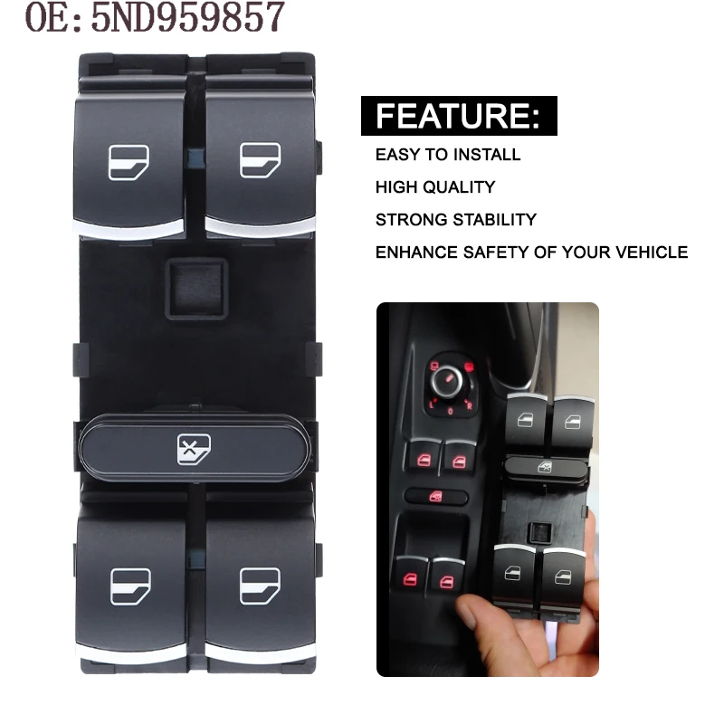 Переключатель бокового окна для VW Touran Tiguan Passat B6 B7 CC Golf Mk5 MK6 Jetta III AMAROK 5ND959857 5K4959857 |
