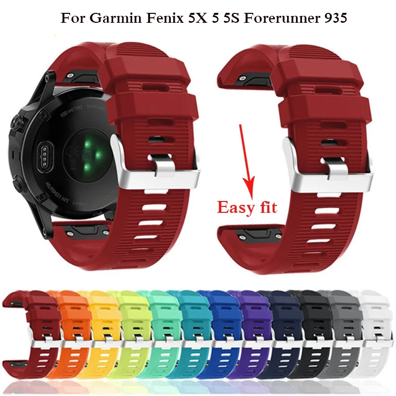 

26 22 20mm Watchband for Garmin Fenix 6S 6 6X 5X 5 5S Plus 3 3 HR 945 935 Watch Quick Release Silicone Easy fit Wrist Band Strap