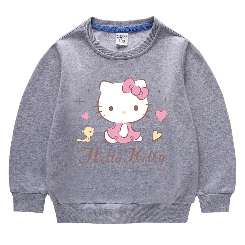 thumbnail image 1 of Conjunto de Sudadera con capucha de cuello redondo de Hello Kitty, nueva ropa para niños, pantalones de manga larga con bonitos dibujos, traje de algodón para bebé de dos piezas, 1 of 5