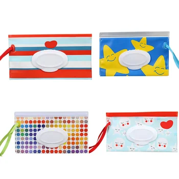 

4 Pcs Portable Wet Wipe Pouches Reusable Baby Wipes Dispenser Eco Friendly Handy Travel Diaper Wipes Carrying Case