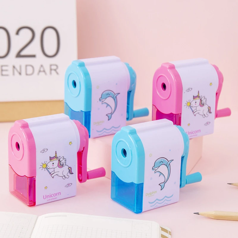 Lytwtw-sacapuntas mecánico de delfín de unicornio para escuela, suministros de oficina, papelería creativa para la escuela, 1 Uds.