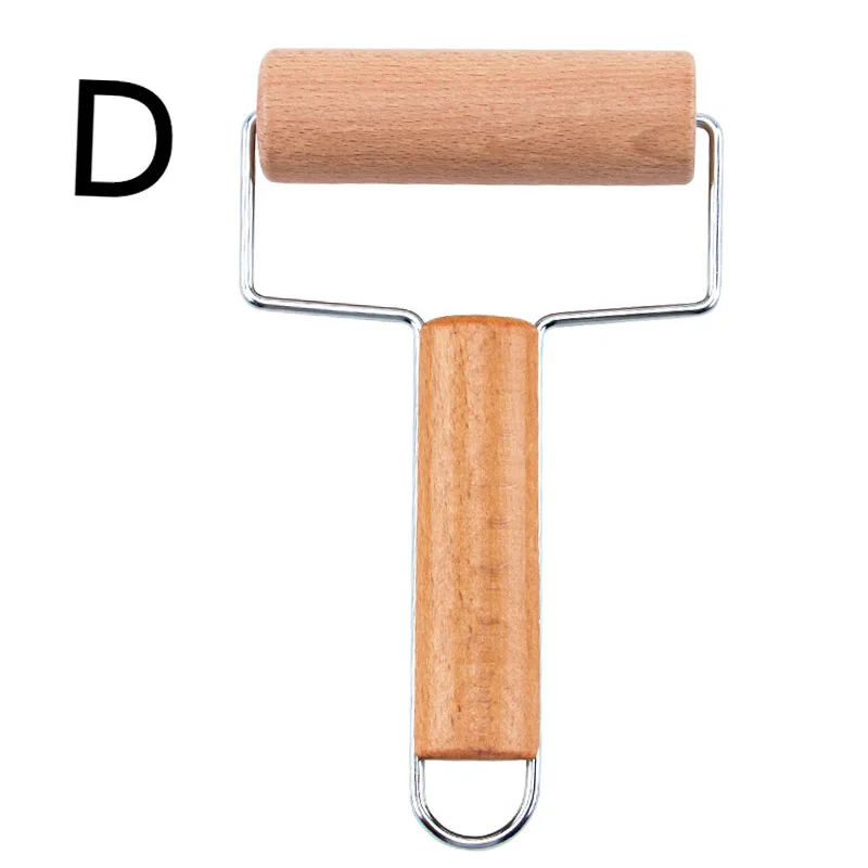 d Горячие деревянные тесто для пиццы ролик с антипригарным легко обрабатывать скалка для дома выпечки приготовления пищи TI99 - Цвет: d
