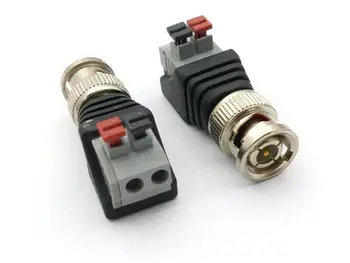 

2PCS BNC Male Crimp Terminals Cables for CCTV Video Monitor twisted