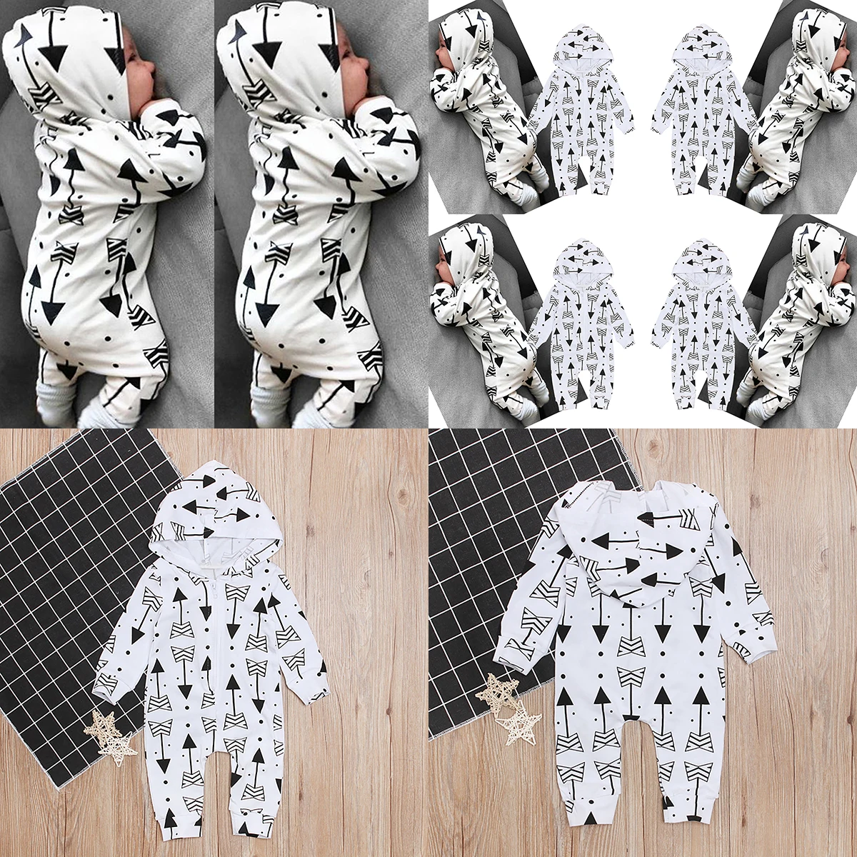 Newborn Infant Baby Girls Boys Warm Romper Jumpsuit Clothes Long Sleeve Outfits New Arrival Fashion Baby Clothes