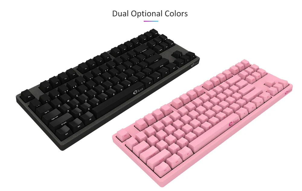 AKKO 3087 игровая механическая клавиатура с вишневым переключателем PBT Keycap с боковой надписью type-C Проводная PBT keycap игровая механическая клавиатура