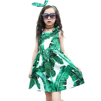 

Teen Girl Dress Green Princess Girl Cool Vest Dress Children Clothes 4 5 6 7 8 9 10 11 12Y