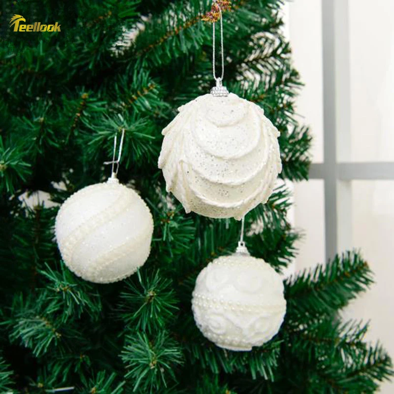 Teellook 10 шт. 8 см белый пузырьковый Рождественский шар Рождественское украшение для торгового центра Рождественская елка подвеска