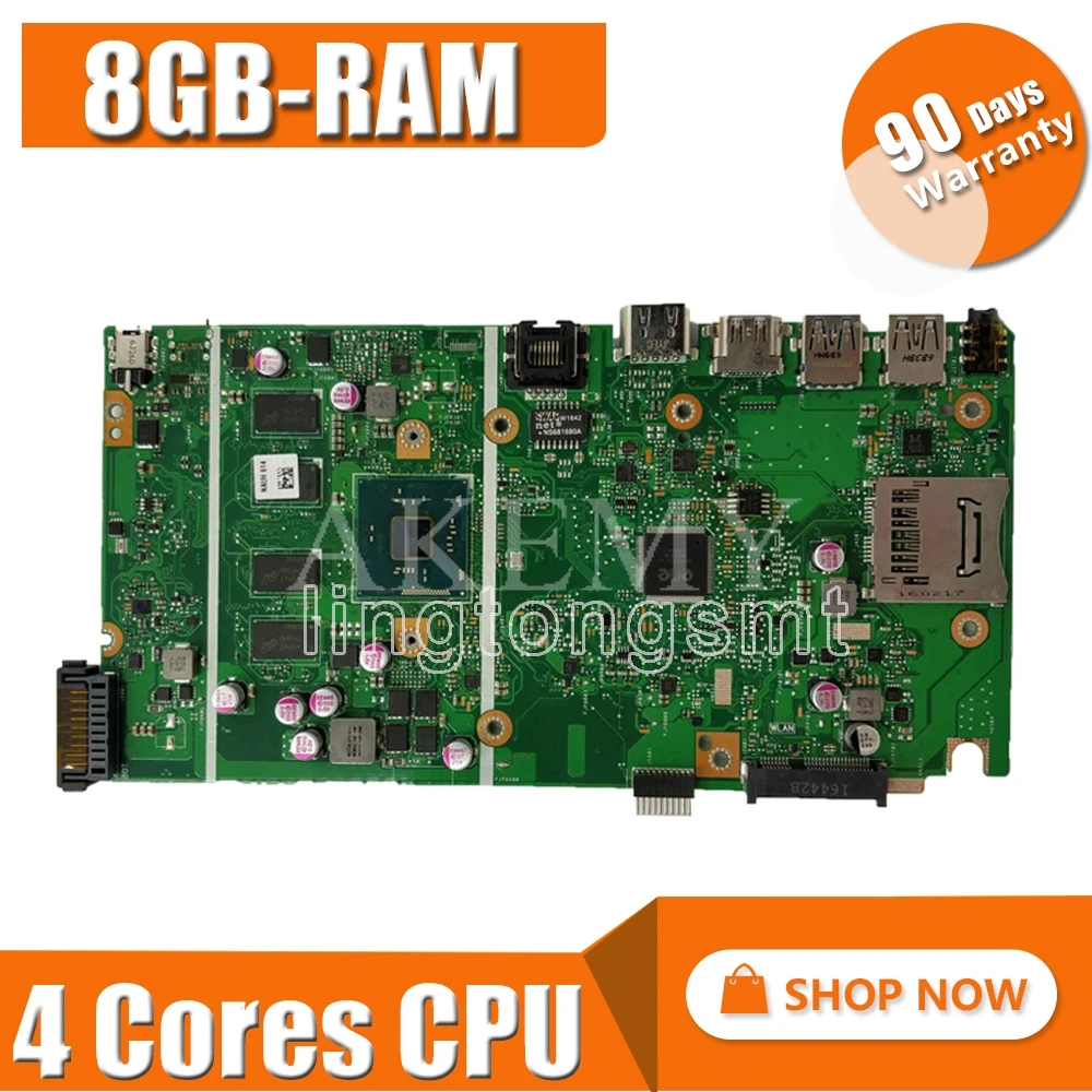 

NEW!X541SA mainboard REV 2.0 For ASUS X541 X541S X541SA laptop motherboard Test ok 4 Cores CPU + 8GB-RAM