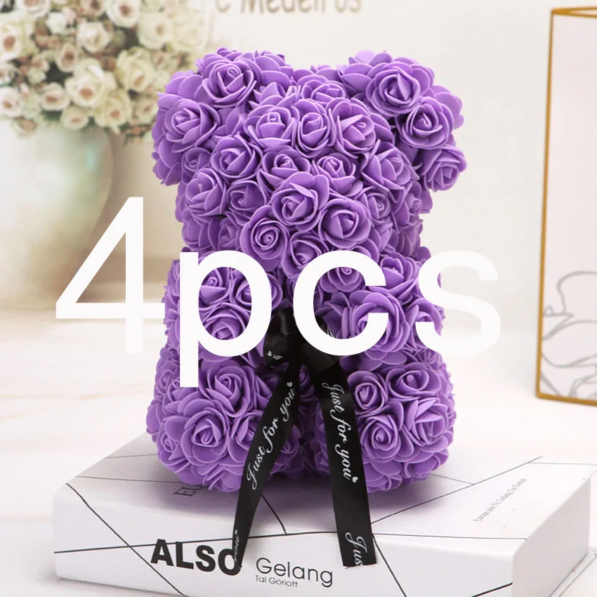 Purple 25cm OPP Bag 25 см Подарочная коробка розовый медведь - Цвет: Purple 25cm OPP Bag