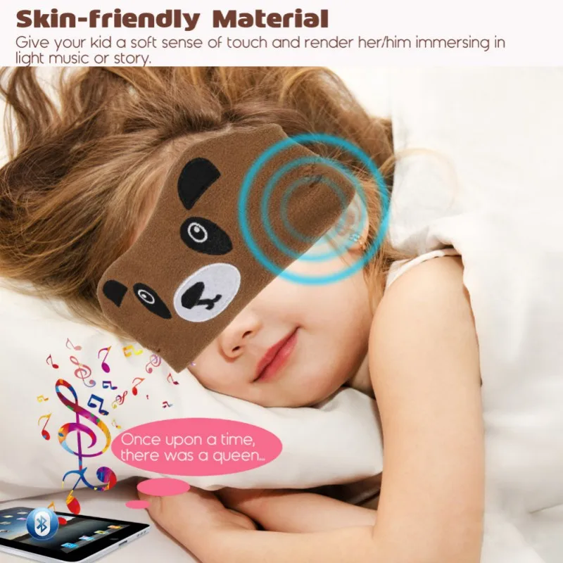 For Bluetooth Headset Animal Headband Sleep Eye Mask Little Bear Hat Help Sleeping Bluetooth Cap