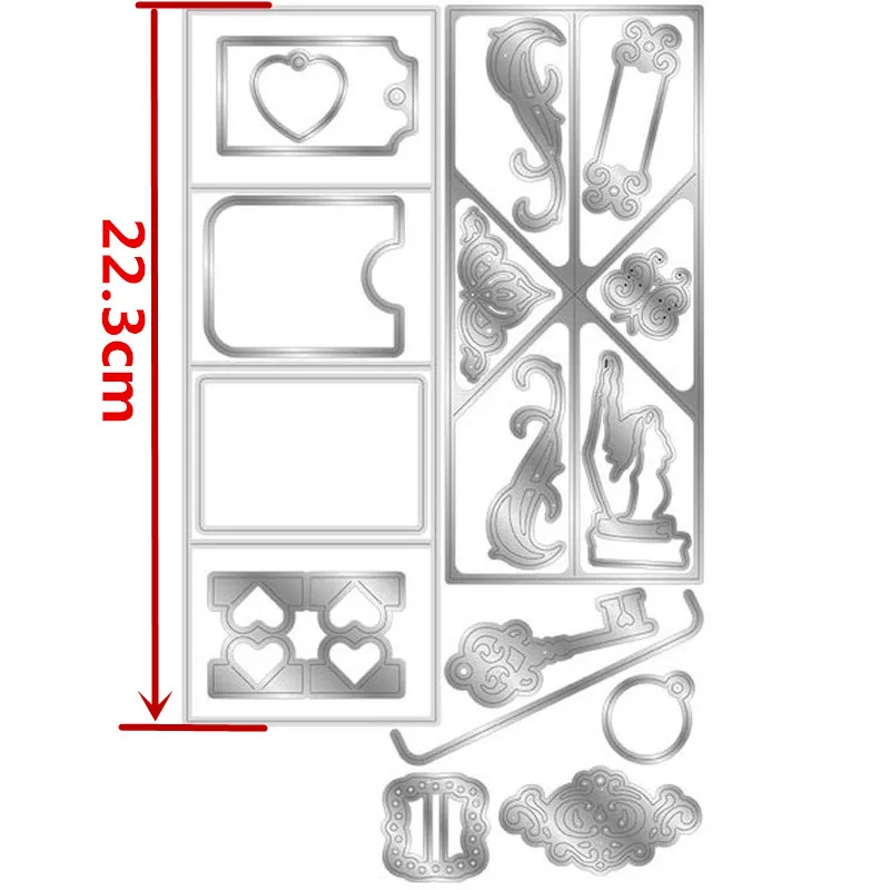 Счастливое время складные альбомы, чтобы сделать прямоугольное сердце кружева режущие штампы для DIY Скрапбукинг изготовление бумажных открыток ремесла высечки