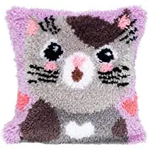 

Gree Latch Hook Pillow Sets Forest Style Cushion Embroidered Crafts Latch Hook Rug Kits DIY For Punk Stripes Needlework