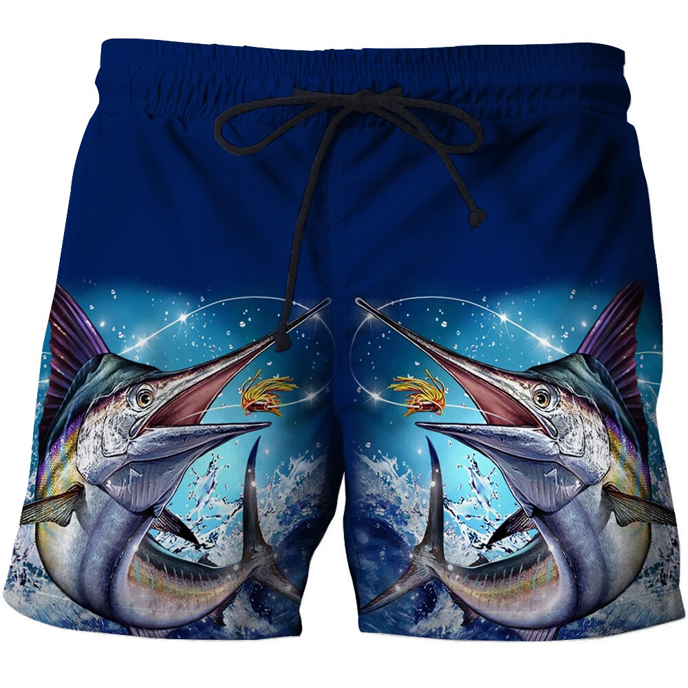 Забавные 3D рыбий летние мужские s пляжные шорты быстросохнущие Siwmwear трусы мужские плавательные трусы для плавания короткая пляжная одежда плюс размер S-6XL