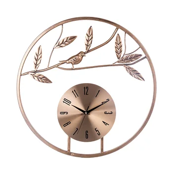 

Hot 50cm 20 Inches Artistical Silent Wall Clock Modern Design Hanging Clock Watch For Home Living Room Decoration - Retro Golden