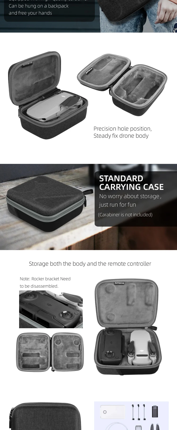 DJI Mini SE Drone Body Bag Remote Controller Portable Storage Bag Carrying Case for Mavic Mini /Mini 2/Air 2 Accessories