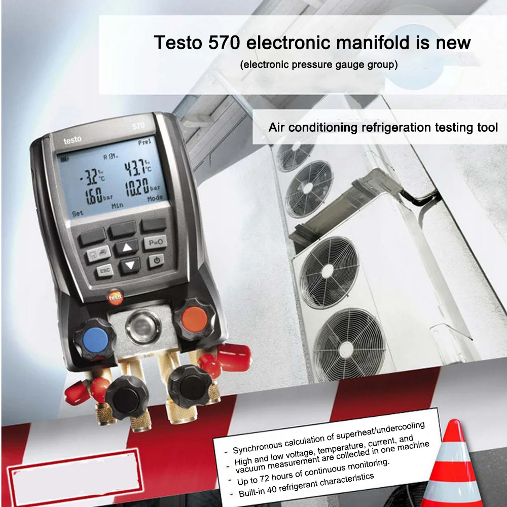 Testo 570 кондиционер манометр набор есть функция записи данных Манометр Цифровой кондиционер манометр