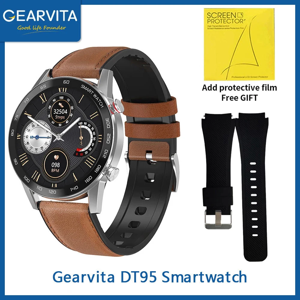 Gearvita DT95 Smart Watch Men BT Call IP68 Waterproof ECG Heat Rate 360*360 Alarm Sleep Monitor For Huwei Andriod Mobile | Электроника