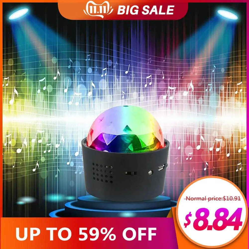 Wireless Disco Ball Lights Battery Operated Sound Activated LED Party
