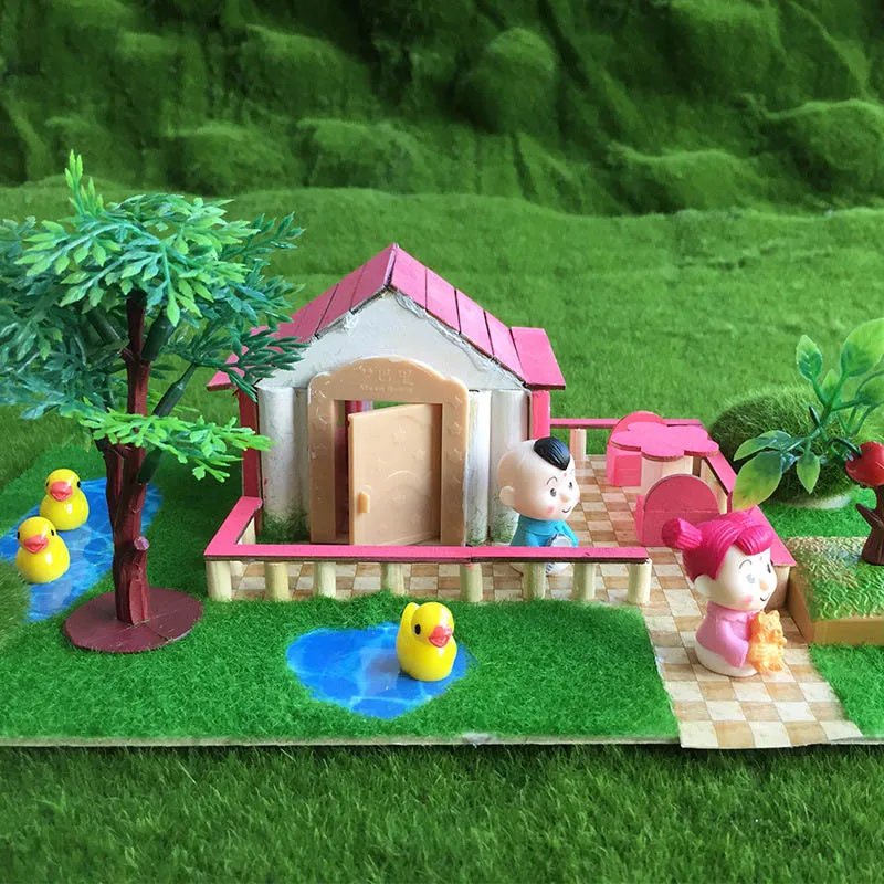 

Diy cabin model children hand-assembled 3D puzzle creative wooden toy coloring children's educational gifts
