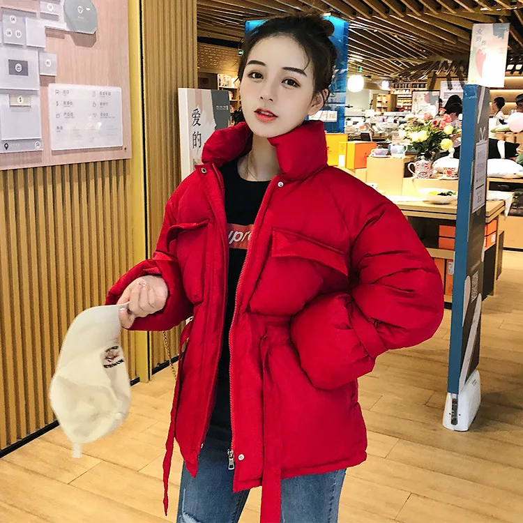 

2019 Winter Cotton-padded Clothes Online Celebrity Students Short down Jacket CHIC Women's College Style Thick Loose Cotton Coat
