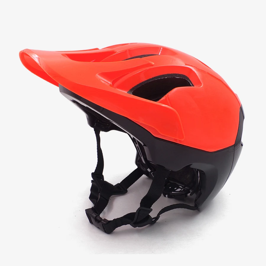 Велосипедный шлем для горного велосипеда взрослых Красный All-terrai trail шлем для горного велосипеда для мужчин безопасный скоростной спуск шлем с визером аксессуары - Цвет: orange-black