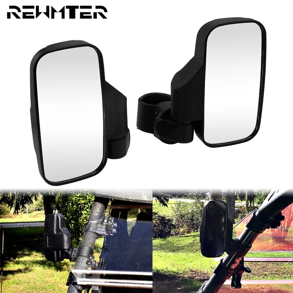 Motorcycle 1.75" 2" Side Mirror Adjustable Rearview Mirrors For UTV For