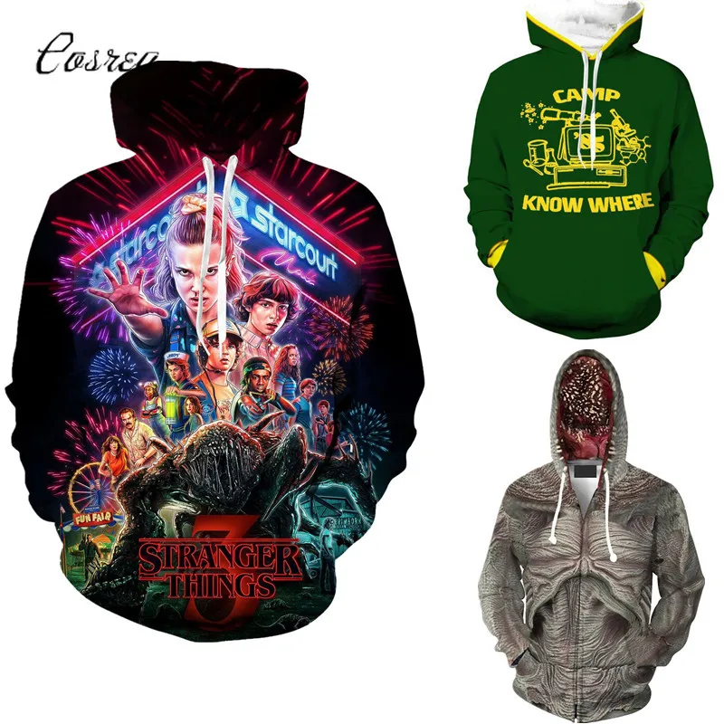 

Nancy Wheeler Dustin Eleven Mens Hoodie Stranger Things Sweatshirt Season 3 Tv Series 3d Print Pullovers Hoodies Tops