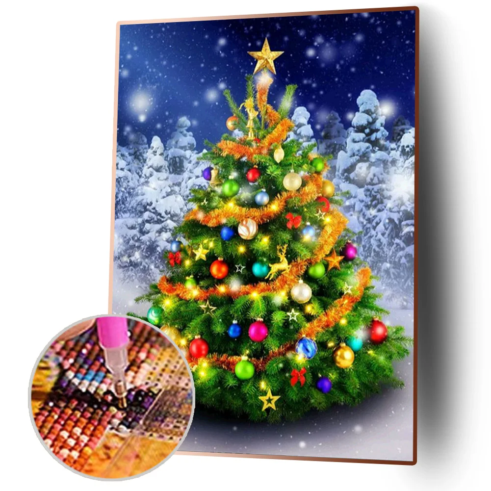 

Christmas Tree 5D DIY Full Square Rhinestones Diamond Painting Embroidery Kits Needlework Set Cross Stitch Mosaic Art Craft Home