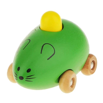 

Children Baby Toys Mini Wooden Sound BB Mouse Car Shape Model - Green