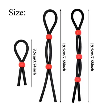 Adjustable Penis Ring Rope Sex Toys for Adults Men Silicone Ejaculation Delay Cock Scrotum Ring Male Lasting Cockring 2