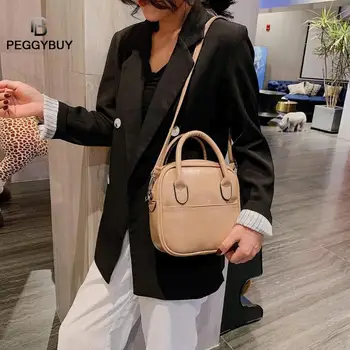 

Small Handbag Fashion Women Purse Solid Shoulder Bag Crossbody Handbags PU Leather Pure Color Casual Messenger Crossbody Bag