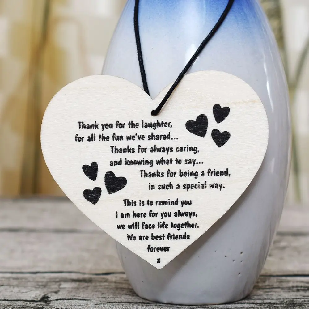 Details about   Best Friend Gift Heart Thank you Hanging Sign Friendship Gifts Plaque 