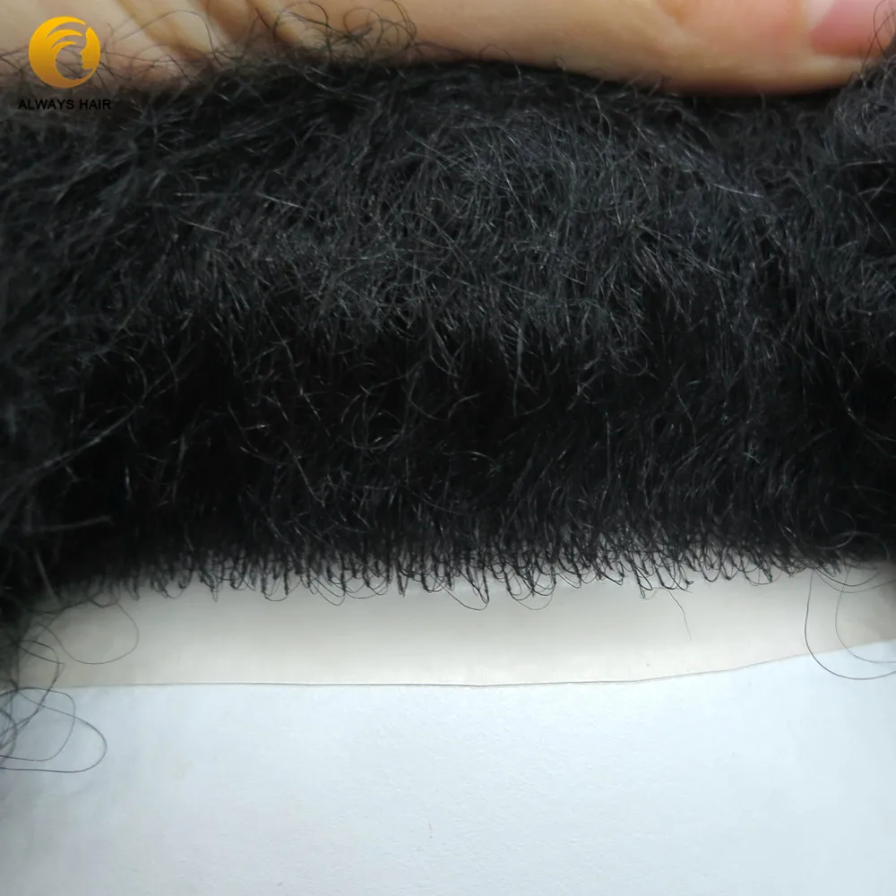 Мужской натуральный афро парик индийский локон человеческих волос парик 10 мм 6 дюймов черный мужской парик