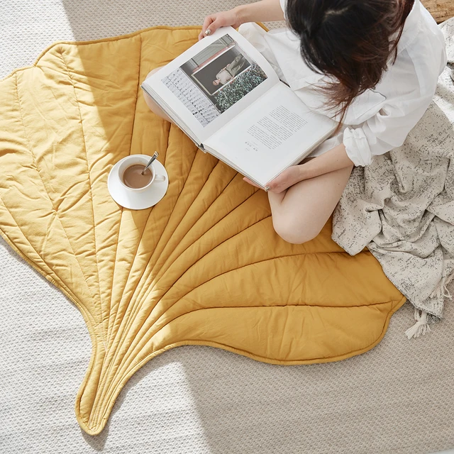 Nordic Leaf Rug Soft Cotton Floor Mat Rugs Baby Kids Bedroom Nursery Decor Carpet Blanket Living Room Home New Year Decoration 1