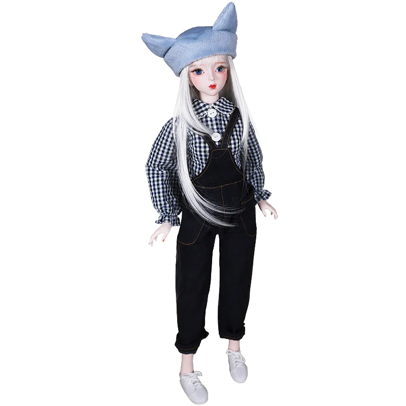 Шарнирная кукла DBS 1/3 bjd 62 см с серебряными волосами и макияжем одежда обувь шляпа