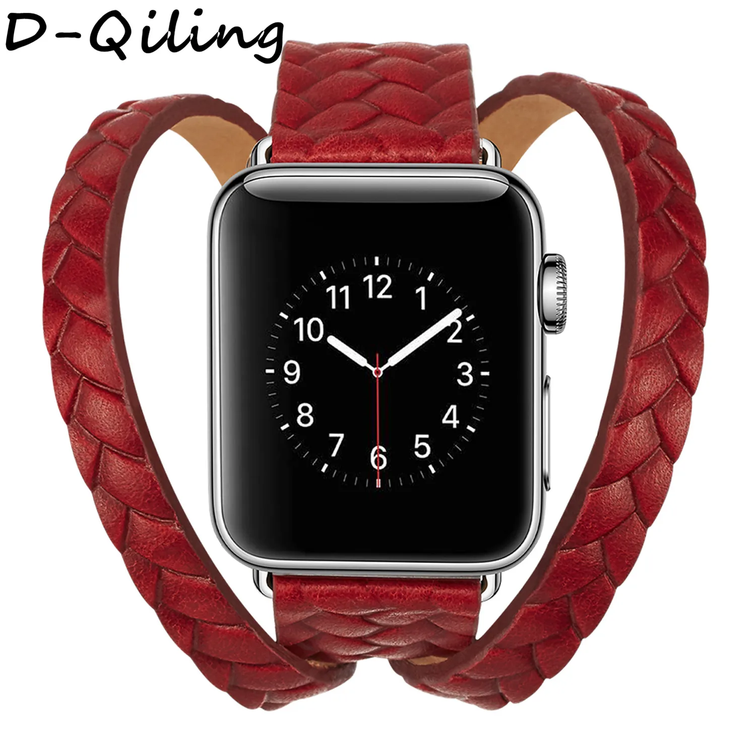 Кожаный ремешок для часов apple watch 4 ремешка 44 мм/40 мм correa apple watch 42 мм/38 мм двойной тур Браслет ремешок для часов Iwatch 54 3 21