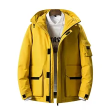 40 градусов морозостойкая русская зимняя куртка для мужчин Высокое качество воротник из натурального меха толстый теплый белый утиный пух мужское зимнее пальто