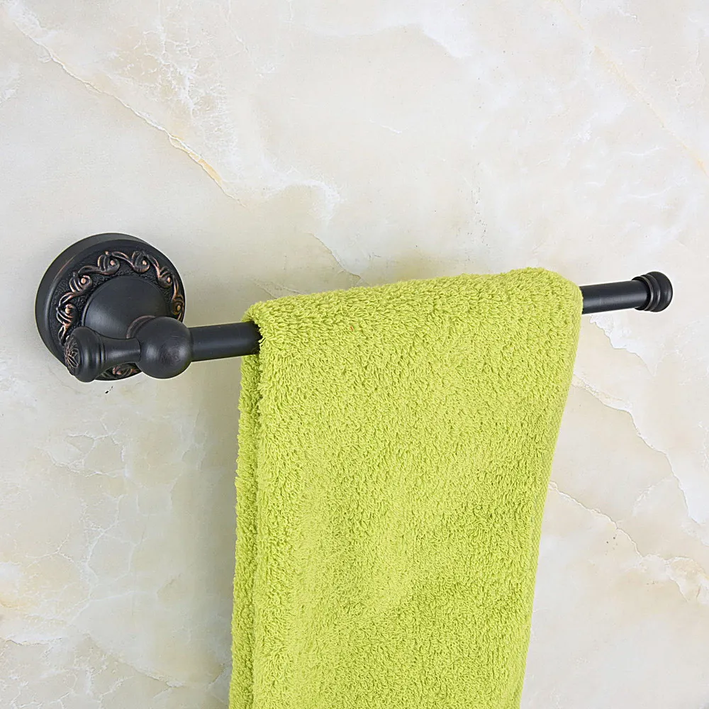 Small Towel Bar Черный латунный держатель для туалетной бумаги, держатель для туалетной бумаги, держатель для полотенец, мыльница aset008 - Цвет: Small Towel Bar