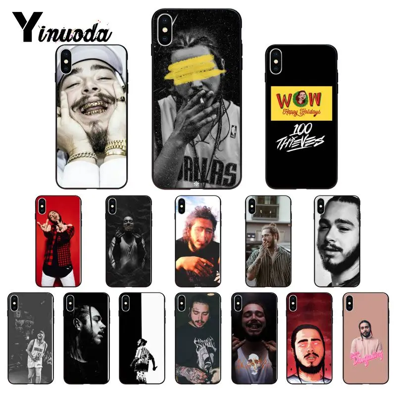 

Yinuoda post malone Silicone Phone Case for iPhone 8 7 6 6S 6Plus X XS MAX 5 5S SE XR 10 Cover 11 pro max