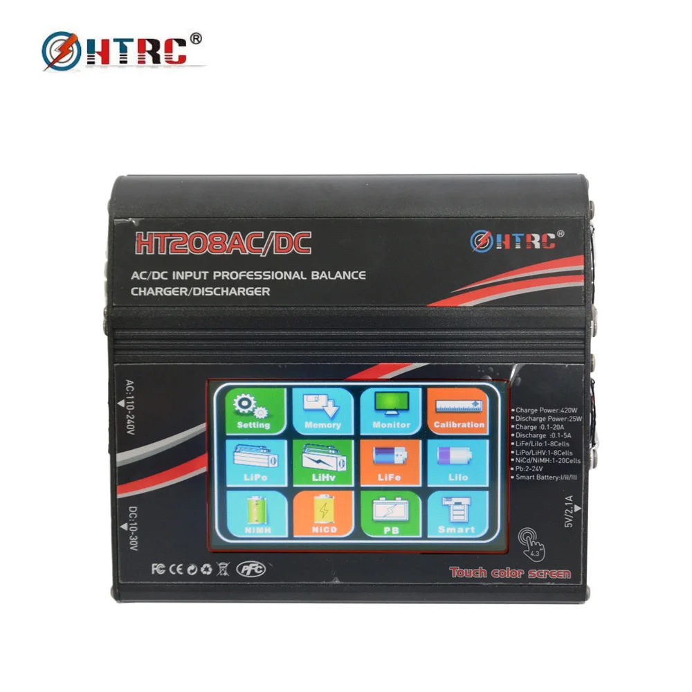 HTRC AC DC 420 Вт баланс зарядное устройство HT208 20A ЖК сенсорный экран Dis зарядное устройство для 1-8s Lilon LiPo LiFe LiHV Nicd NiM PB Зарядка батареи