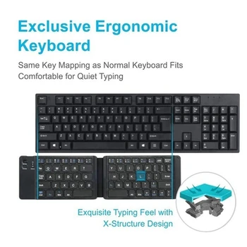 

Light-Handy English Bluetooth Folding Keyboard,Foldable Wireless Keypad For IOS/Android/Windows Ipad Tablet Phone